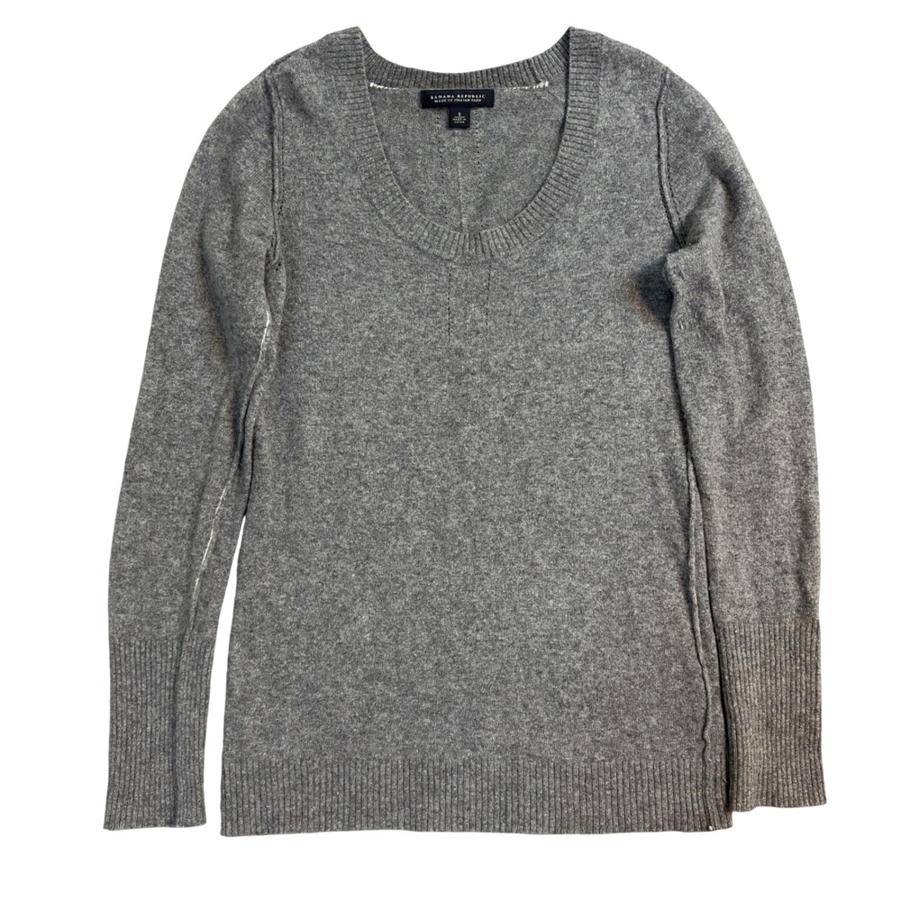 Banana Republic V Neck Long Sleeve Sweater Italian Yarn Cashmere Wool Blend  S
